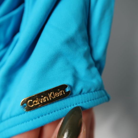 Calvin Klein Solid Pleated One-Piece Swimsuit - Picture 3 of 7